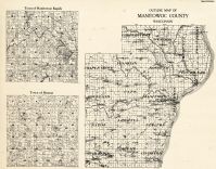 Manitowoc County Outline - Manitowoc Rapids, Meeme, Wisconsin State Atlas 1930c